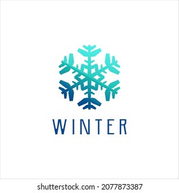 Snow Winter Logo Colorful Gradient Template