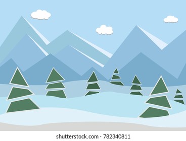 Snow winter sky background. Vector illustration.