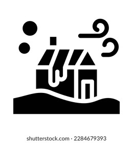 snow winter solid icon illustration vector graphic