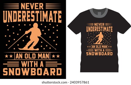 snow winter sports Typography T-shirt Design Template. Snow Winter Sports design ready for print fashion poster cards vector pad.