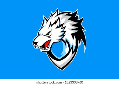 SNOW WOLF MASCOT LOGO VECTOR EPS