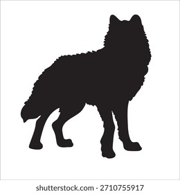 Schneewolf Vektorgrafiken in Silhoutte Designstilen