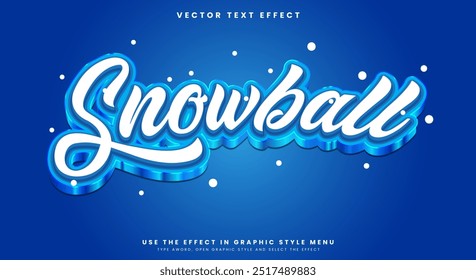 Snowball 3D editable text effect template Suitable for Snow Style