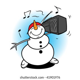 The snowball enjoys music