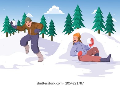 snowball fight -  Winrter Activity