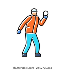 snowball fight winter color icon vector. snowball fight winter sign. isolated symbol illustration