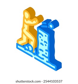 Schneeballschlacht Winter isometrische Ikone Vektor. Schneeballschlacht Winterzeichen. einzelne Symbolgrafik