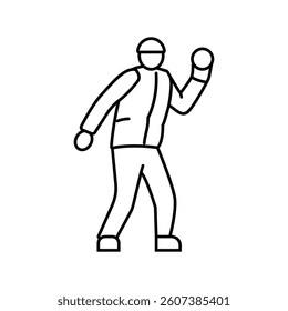 snowball fight winter line icon vector. snowball fight winter sign. isolated contour symbol black illustration