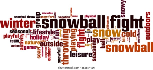 Snowball fight word cloud concept. Vector illustration