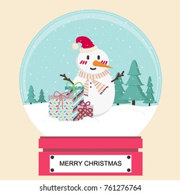 snowball glass vector. free space for text.
