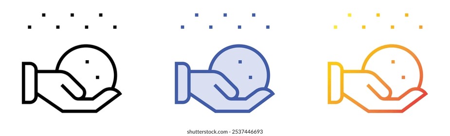snowball icon. Linear, Blue Fill and Gradient Style Design Isolated On White Background