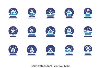 Snowball icon set. Duotone color. Vector illustration. Containing snowball, snow ball, snow globe, christmas ball.