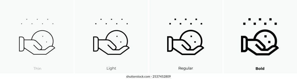 Schneeball-Symbol. Dünnes, helles Design im regulären und kühlen Stil, einzeln auf weißem Hintergrund