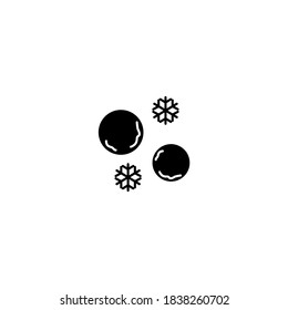 Snowball icon. Winter icon. Simple, flat, black, glyph.