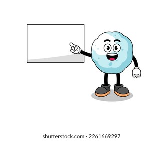 snowball illustration doing a presentation , character design