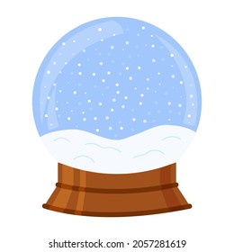 Snowball Isolated. Crystal Snow Ball Empty. Vector Illustration.