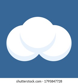 Balón de nieve aislado en un fondo azul. Ilustración vectorial de tres bolas de nieve.