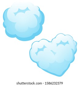 Snowball isolated on a white background. Vector cartoon close-up illustration