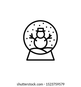 Snowball line thin icon on white background. Vector illustration eps10.
