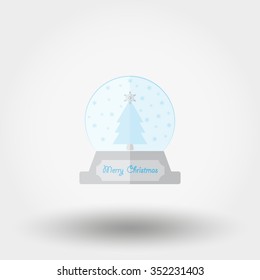 Snowball. Merry Christmas. Icon for web and mobile application. Vector illustration on a white background. Flat design style.