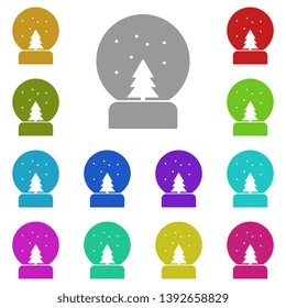 Snowball multi color icon. Simple glyph, flat vector of Christmas joy icons for UI and UX, website or mobile application