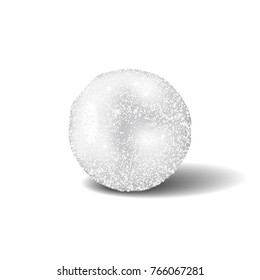 Snowball realistic isolated with shadow on white background.