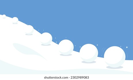 Snowball rolling down the snowball effect image. Clipart image