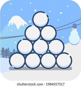 Snowball stack for throw war. Winter is coming