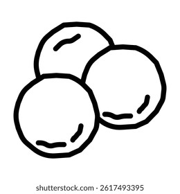 Snowball Vector Line Icon Design