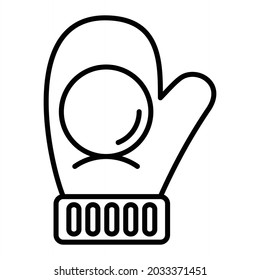 Icono De Contorno De Vector De Bola De Nieve Aislado En Fondo Blanco
