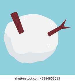 Snowball winter element. Vector illustration with winter theme and flat vector style. Editable vector element.