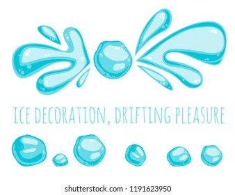 Snowballs. Colorful hand drawn vector stock illustration.
