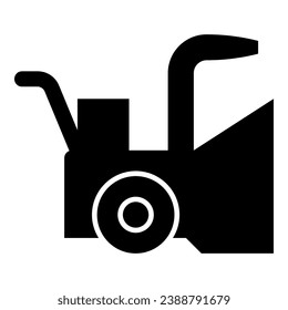 Snowblower snow clear machine snowplow truck plough clearing vehicle equipped seasons transport winter highway service equipment clean icon black color vector illustration image flat style simple