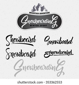 Snowboard badge and label It can be used to design clothes for presentations