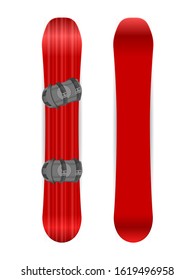 Snowboard board on a white background. Vector illustration.