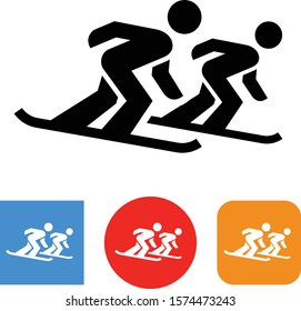 Snowboard Boardercross Racers Vector Icon