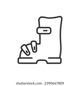 Snowboard boot, linear icon. Line with editable stroke