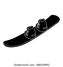 Snowboard with boots icon in simple style on a white background vector illustration