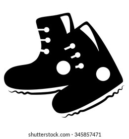 Snowboard boots icon. Vector silhouette icon
