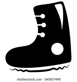 Snowboard boots icon. Vector silhouette icon
