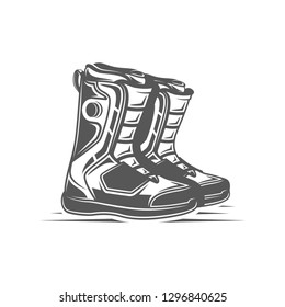 Snowboard boots isolated on white background. Vector illustration
