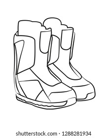 snowboard boots vector illustration isolated