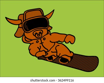 snowboard bull winter sports