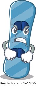 Snowboard cartoon character design having angry face