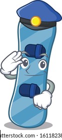 Snowboard Cartoon mascot performed as a Police officer