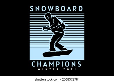 dibujo manual de diseño de silueta de campeones de snowboard