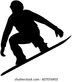 snowboard competition male athlete jump black silhouette