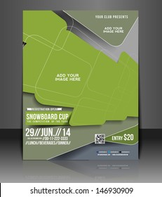 Snowboard Cup flyer,  Flyer Magazine Cover & Poster Template