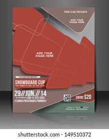 Snowboard Cup Flyer Magazine Cover & Poster Template 