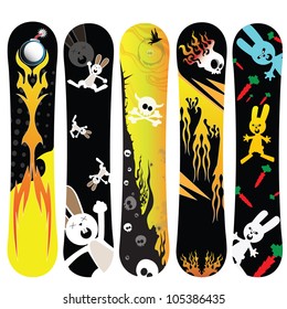 snowboard design set of four